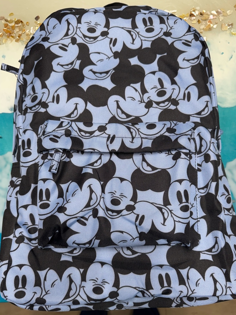 Disney Mickey Faces Backpack - Light Blue & Black